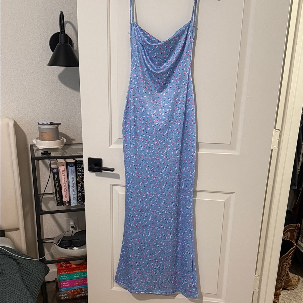 Light Blue Floral Slip Dress